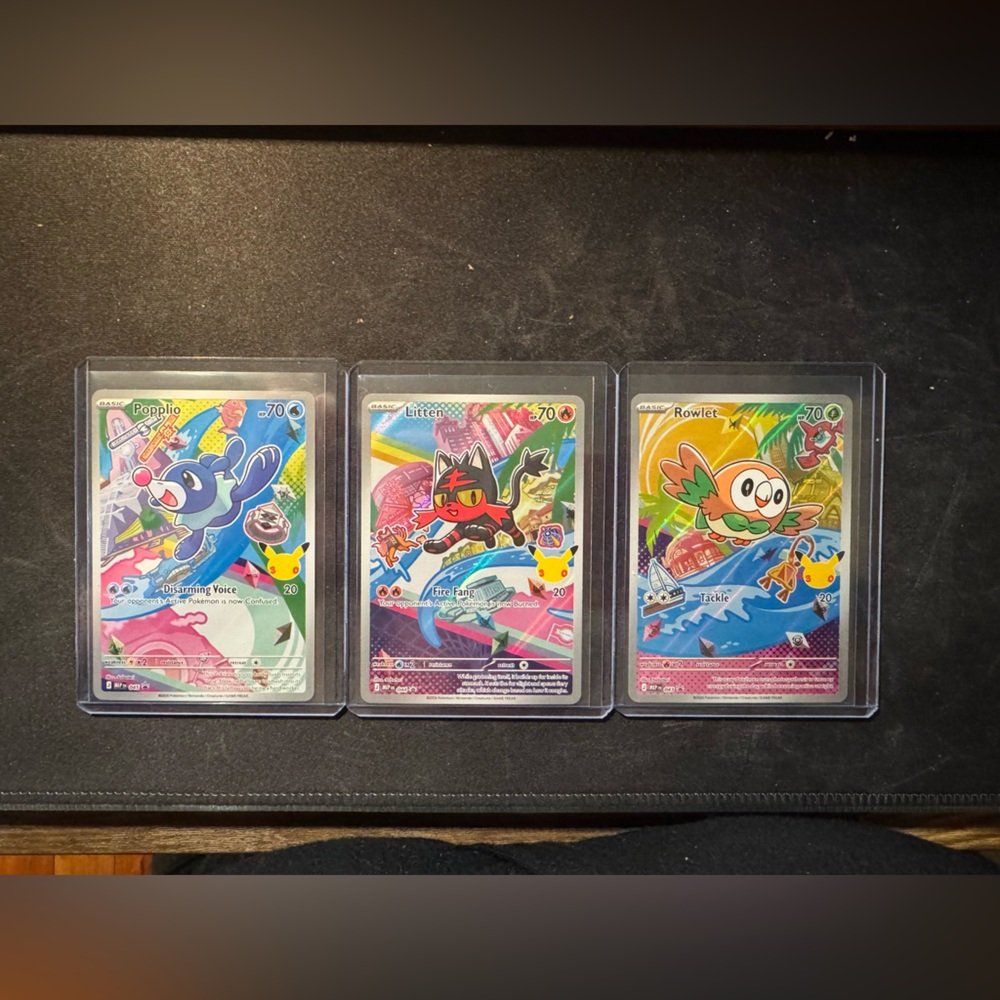 Pokemon 30th Anniversary Rowlet, Litten, Popplio MEP 045, 044, 043 NM